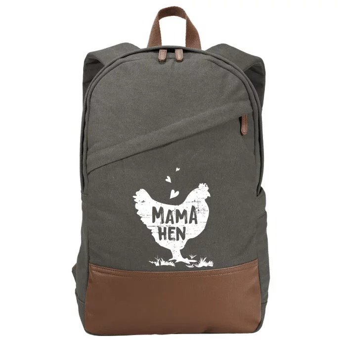 Mama Hen Chicken Funny Farmer Hen Chicken Mama Cotton Canvas Backpack