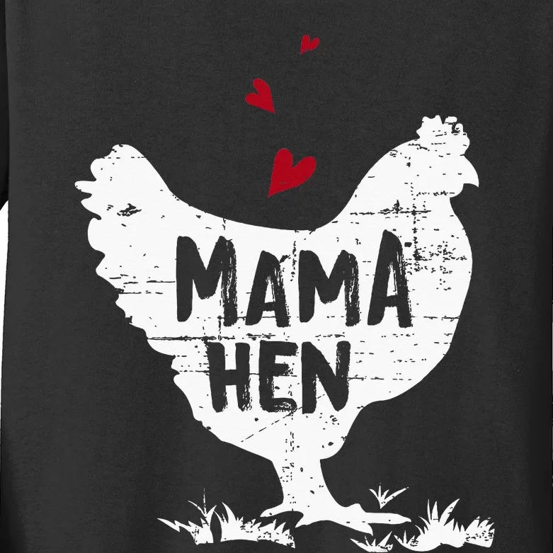 Mama Hen Chicken Kids Long Sleeve Shirt