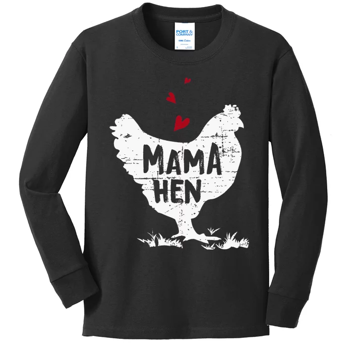 Mama Hen Chicken Kids Long Sleeve Shirt