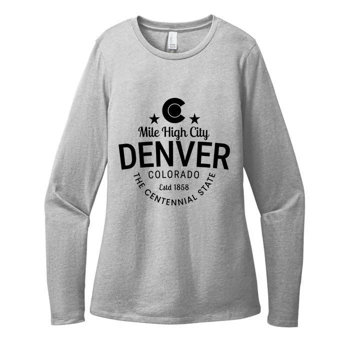 Mile High City Denver Colorado Centennial State Est 1858 Womens CVC Long Sleeve Shirt