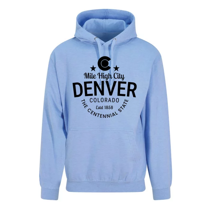 Mile High City Denver Colorado Centennial State Est 1858 Unisex Surf Hoodie