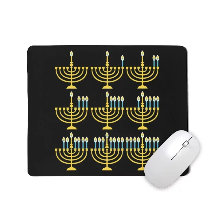 Menorah Hanukkah Challah Days Funny Pajama Family Matching Mousepad