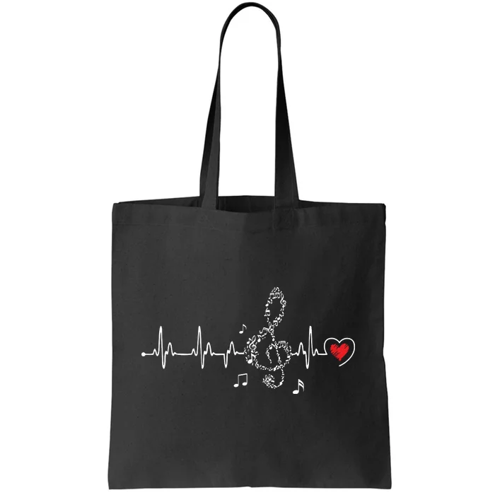 Music Heartbeat Clothing For Music Lovers Tote Bag