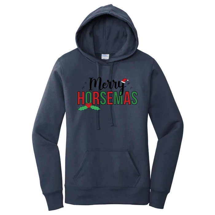 Merry Horsemas Christmas Horse Owner Horse Lover Xmas Great Gift Women's Pullover Hoodie