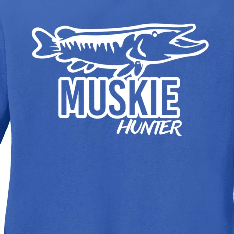 Muskie Hunter Cute Gift Cute Esox Musky Fishing Lovers Gift Ladies Long Sleeve Shirt