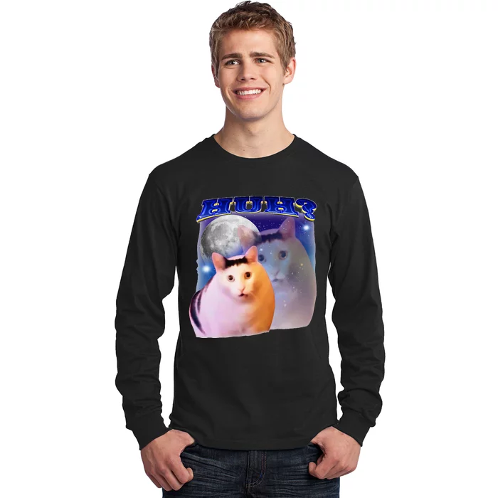 Meme Huh Cat Long Sleeve Shirt