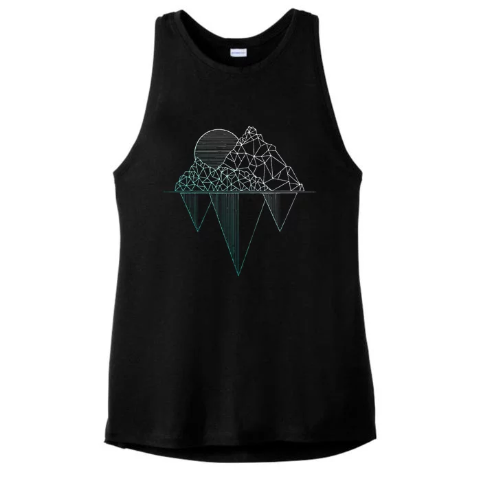 Mountains Hiking Camping Rock Climbing Camper Ladies Tri-Blend Wicking Tank