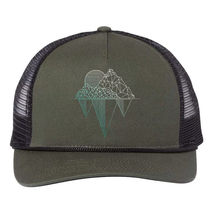 Mountains Hiking Camping Rock Climbing Camper Retro Rope Trucker Hat Cap