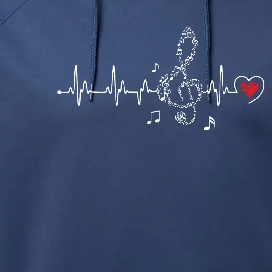 Music Heartbeat Clothing For Music Lovers Performance Fleece Hoodie