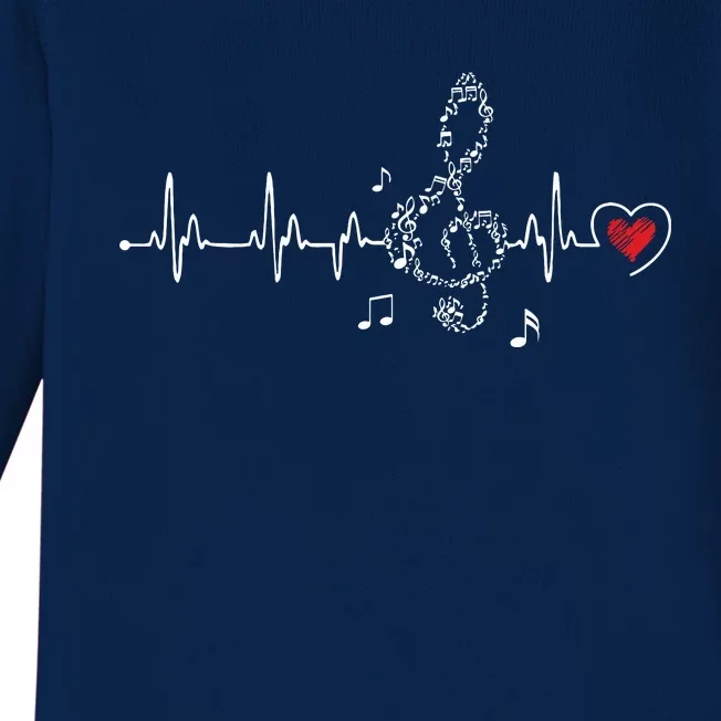 Music Heartbeat Clothing For Music Lovers Baby Long Sleeve Bodysuit