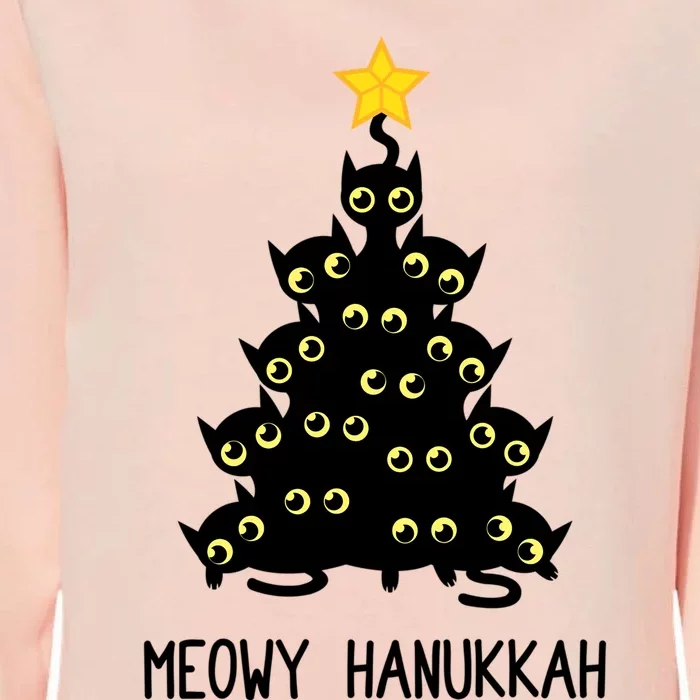 Meowy Hanukkah Cat Christmas Tree Jewish Chanukah Gift Great Gift Womens California Wash Sweatshirt