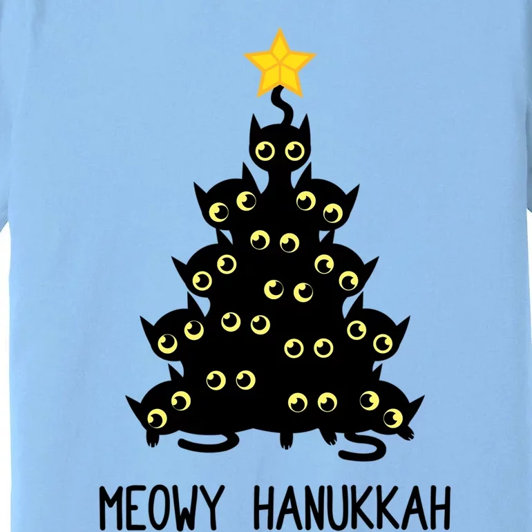 Meowy Hanukkah Cat Christmas Tree Jewish Chanukah Gift Great Gift Premium T-Shirt