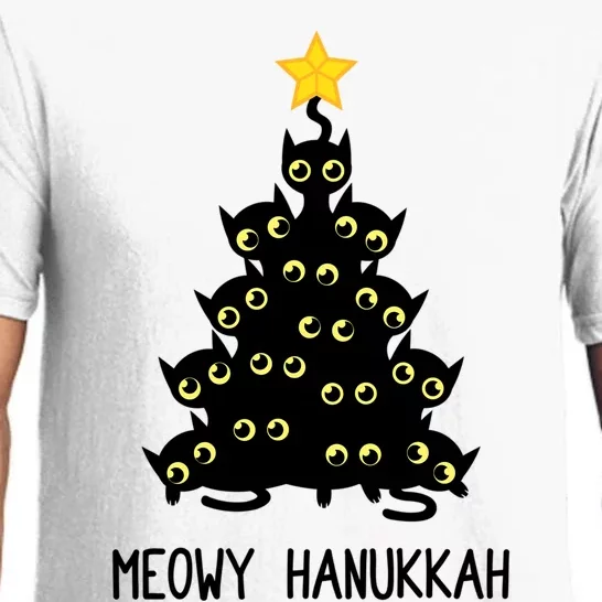 Meowy Hanukkah Cat Christmas Tree Jewish Chanukah Gift Great Gift Pajama Set