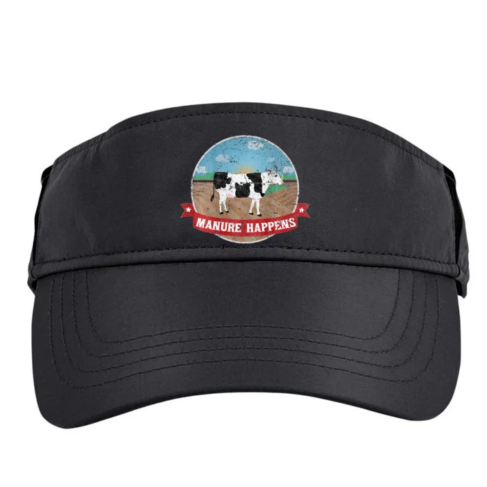 Manure Happens Cattle Ranch Farm Cow Dairy Humor Adult Drive Performance Visor