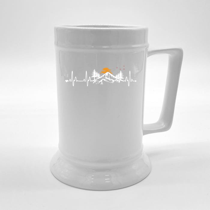 Mountain Hearbeat Cool Gift For Hiking Lovers Front & Back Beer Stein