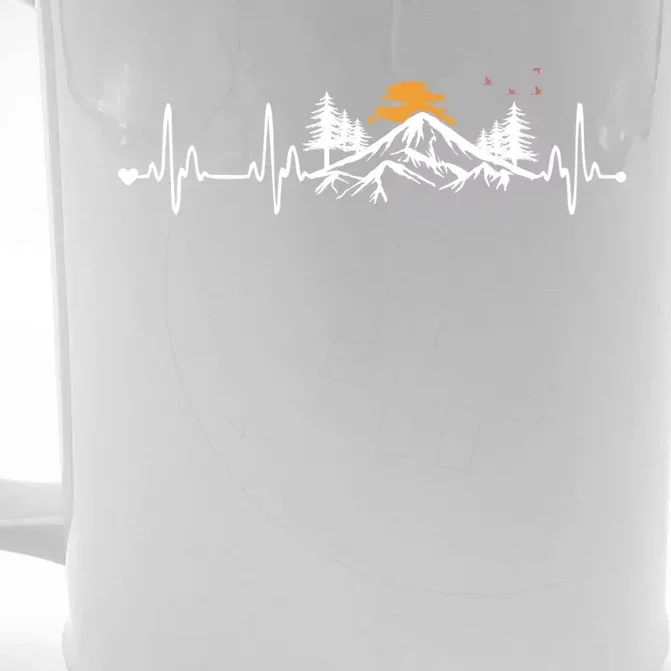 Mountain Hearbeat Cool Gift For Hiking Lovers Front & Back Beer Stein