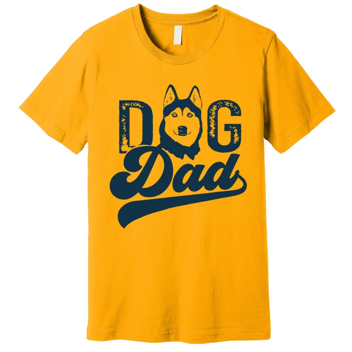 Men Husky Dog Dad Siberian Husky Premium T-Shirt