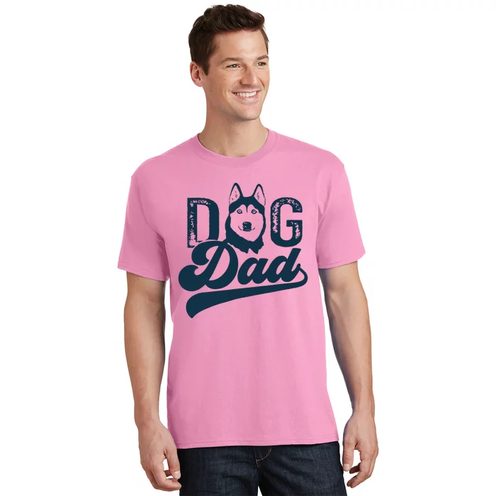 Men Husky Dog Dad Siberian Husky T-Shirt