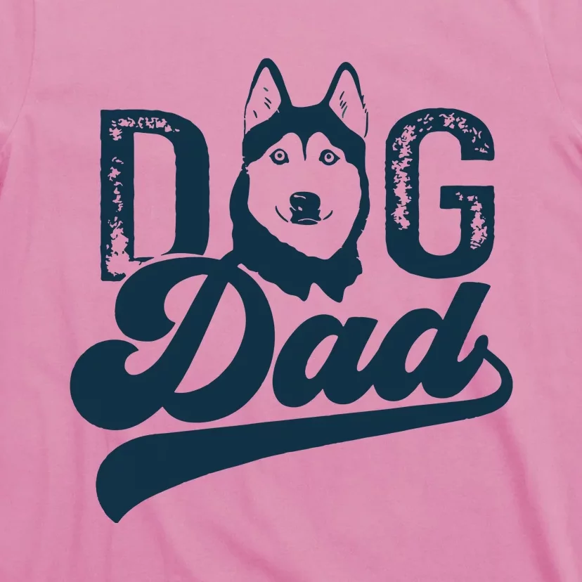 Men Husky Dog Dad Siberian Husky T-Shirt