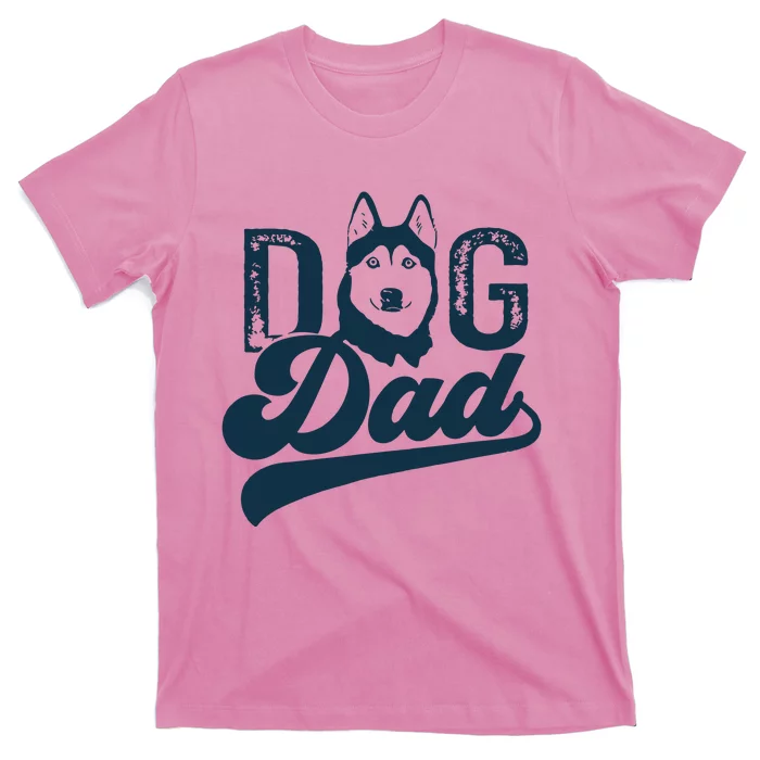 Men Husky Dog Dad Siberian Husky T-Shirt