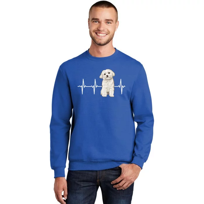 Maltese Heartbeat Dog Lover Meaningful Gift Tall Sweatshirt