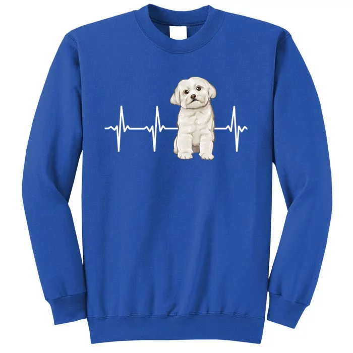 Maltese Heartbeat Dog Lover Meaningful Gift Tall Sweatshirt