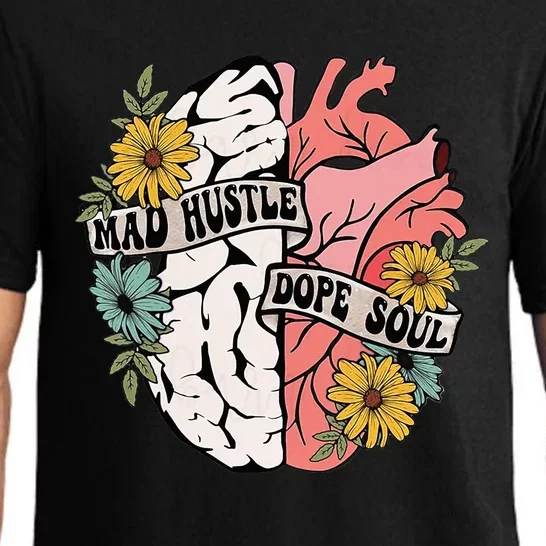 Mad Hustle Dope Soul Floral Brain Mental Health Awareness Pajama Set