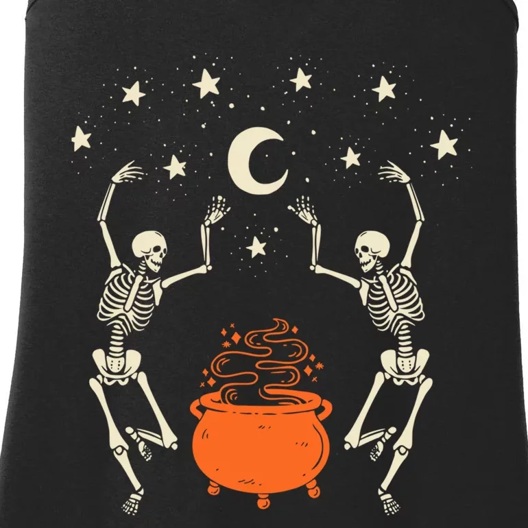 Mystical Halloween Dancing Skeletons Ladies Essential Tank