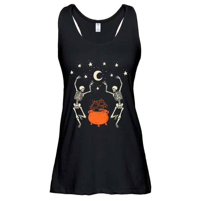 Mystical Halloween Dancing Skeletons Ladies Essential Flowy Tank