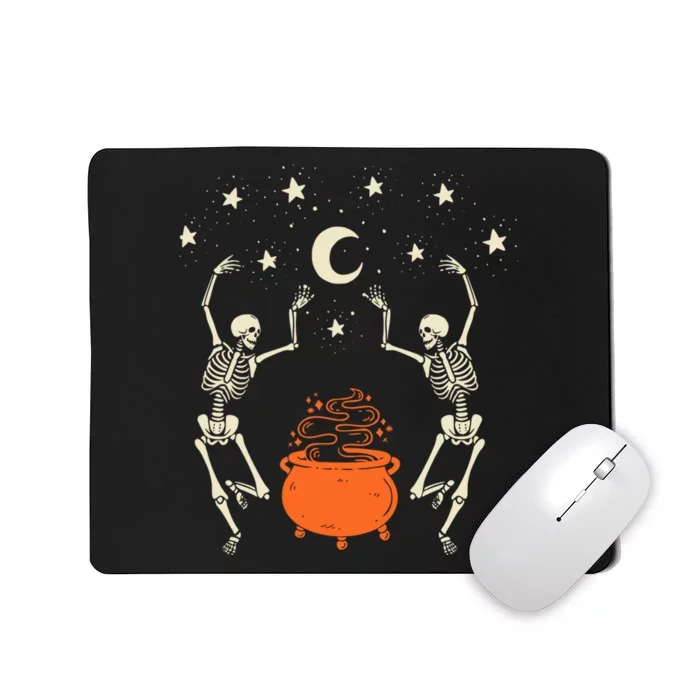 Mystical Halloween Dancing Skeletons Mousepad