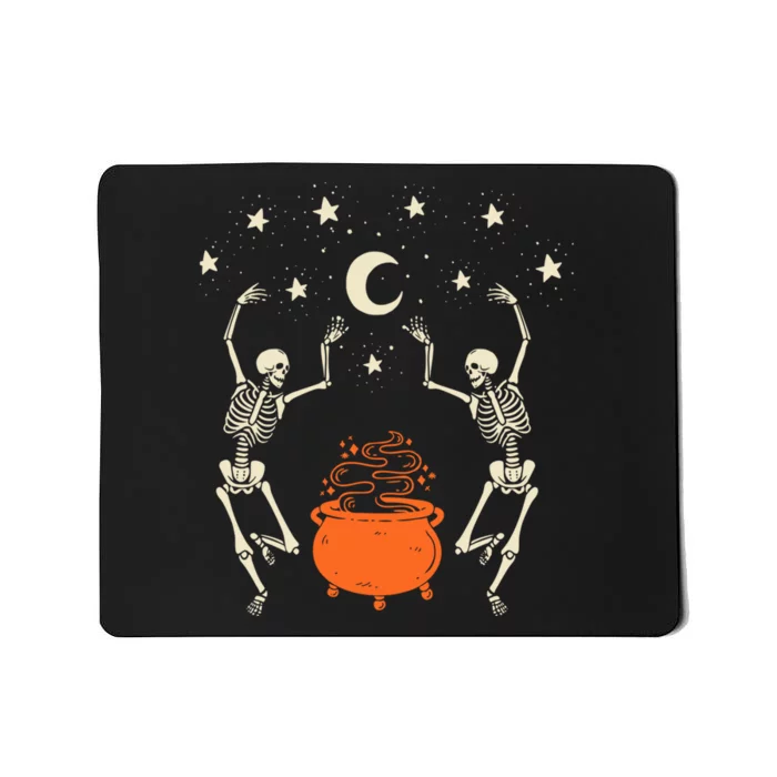 Mystical Halloween Dancing Skeletons Mousepad