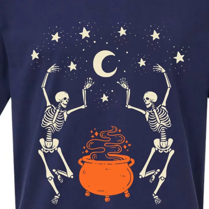 Mystical Halloween Dancing Skeletons Sueded Cloud Jersey T-Shirt