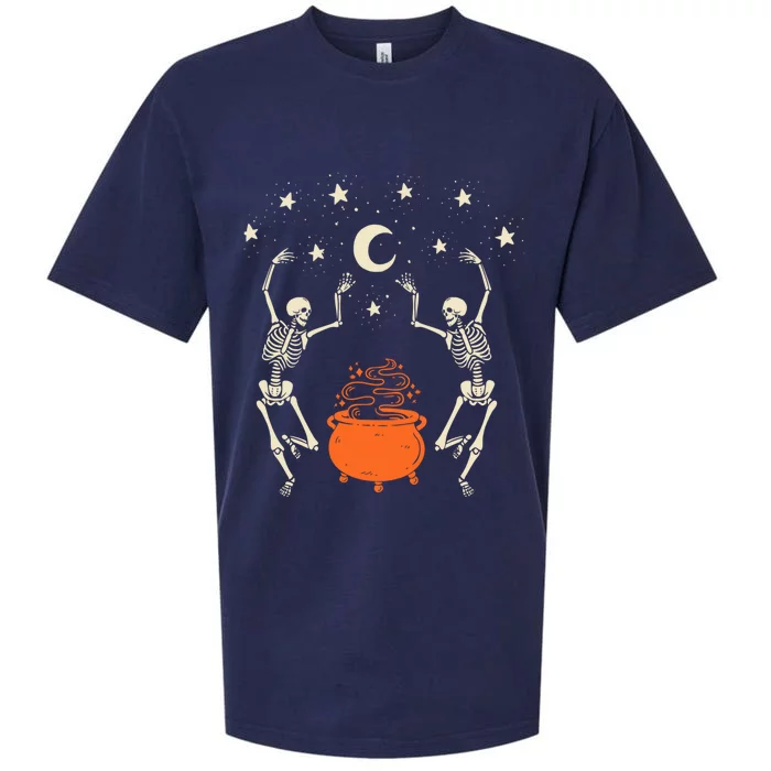 Mystical Halloween Dancing Skeletons Sueded Cloud Jersey T-Shirt