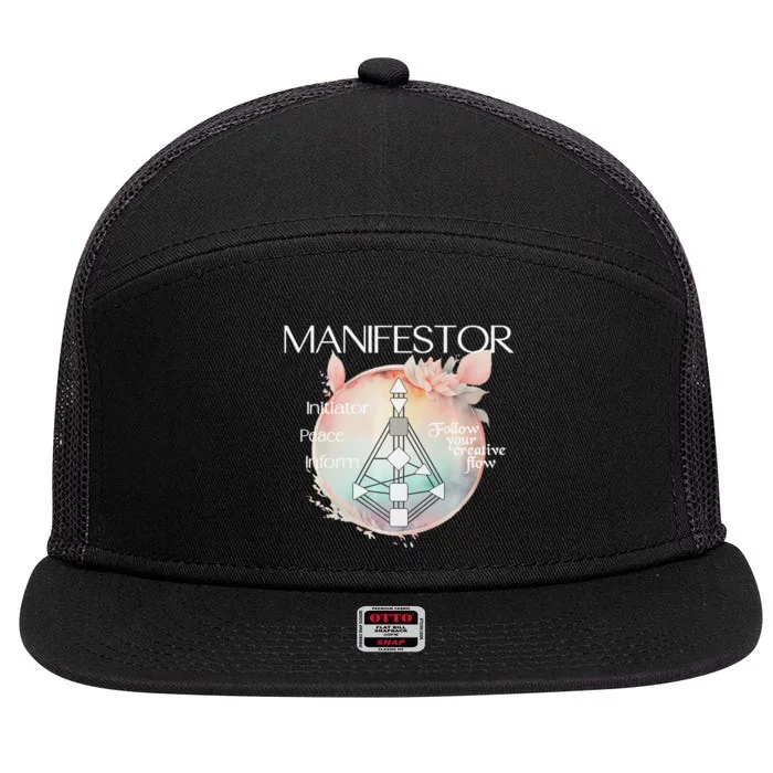 Manifestors Human Design Gift Pastel Aura Premium 7 Panel Mesh Trucker Snapback Hat