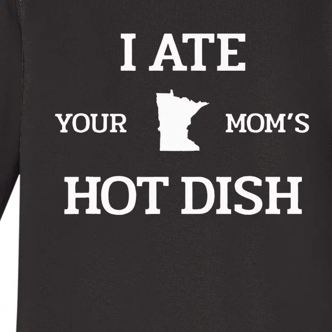 Moms Hot Dish Minnesota Novelty Joke Baby Long Sleeve Bodysuit