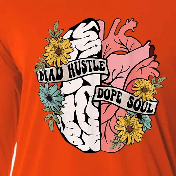 Mad Hustle Dope Soul Floral Brain Mental Health Awareness Cooling Performance Long Sleeve Crew