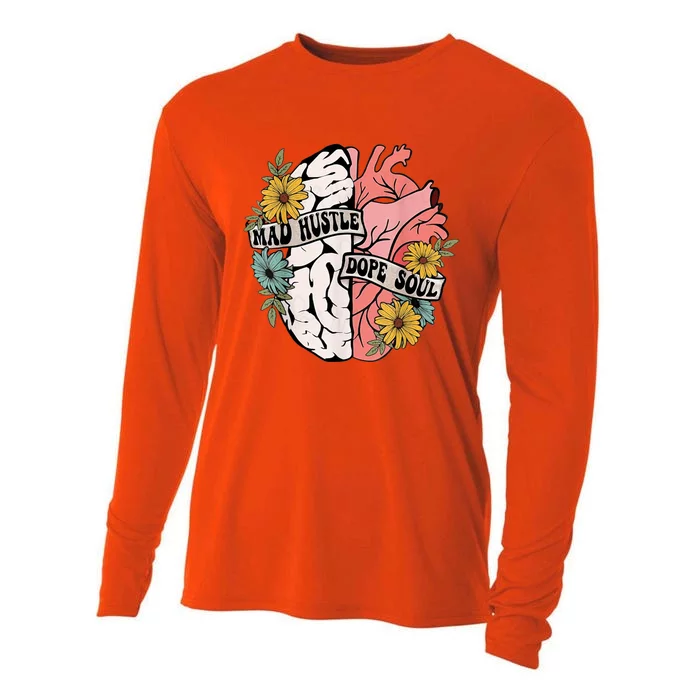 Mad Hustle Dope Soul Floral Brain Mental Health Awareness Cooling Performance Long Sleeve Crew