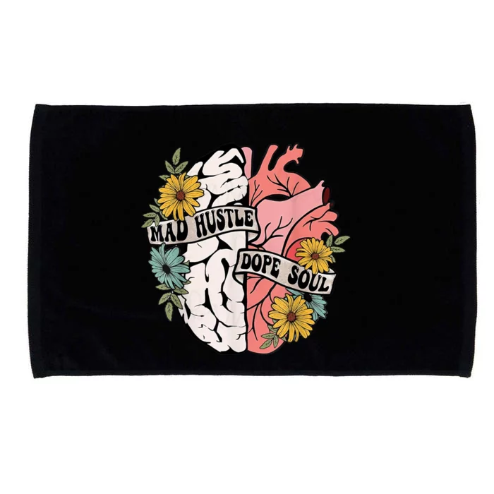 Mad Hustle Dope Soul Floral Brain Mental Health Awareness Microfiber Hand Towel