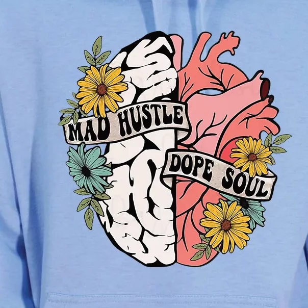 Mad Hustle Dope Soul Floral Brain Mental Health Awareness Unisex Surf Hoodie