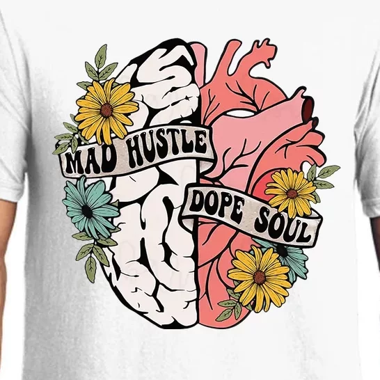 Mad Hustle Dope Soul Floral Brain Mental Health Awareness Pajama Set