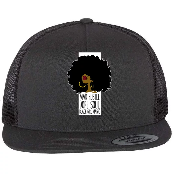 Mad Hustle Dope Soul Black Magic Black History Month Great Gift Flat Bill Trucker Hat