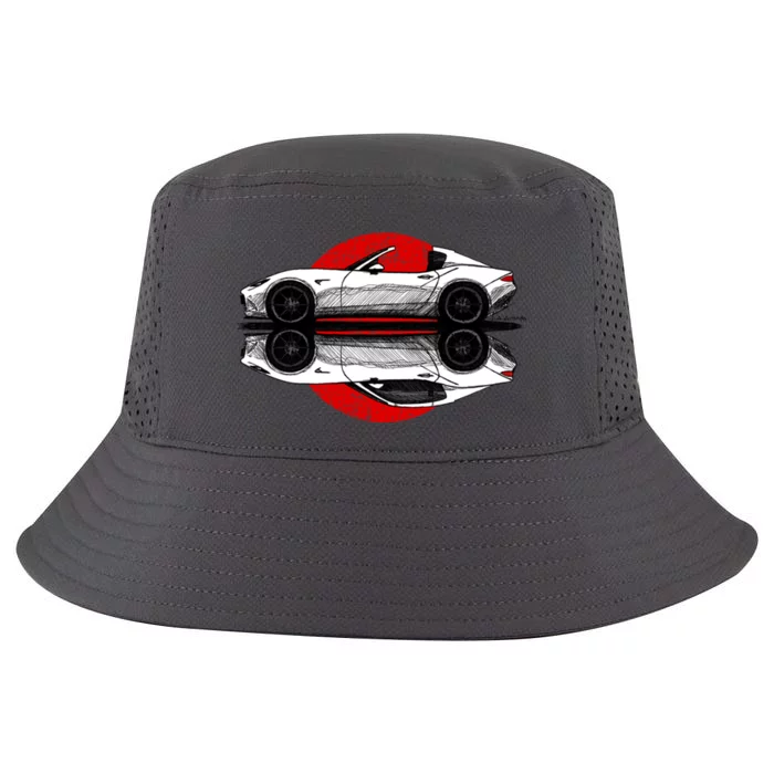 My Hand Drawing Of Nd Rf Japanese Roadster Sports Car With Flag Background Cool Comfort Performance Bucket Hat