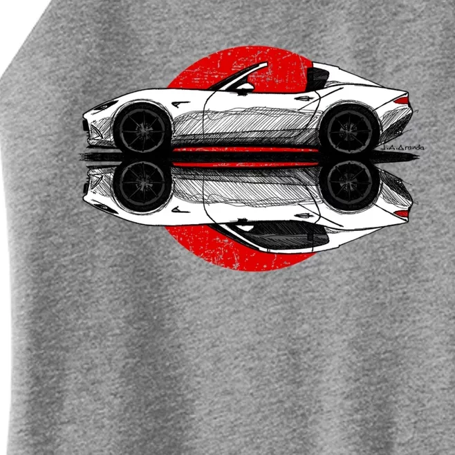 My Hand Drawing Of Nd Rf Japanese Roadster Sports Car With Flag Background Women’s Perfect Tri Rocker Tank