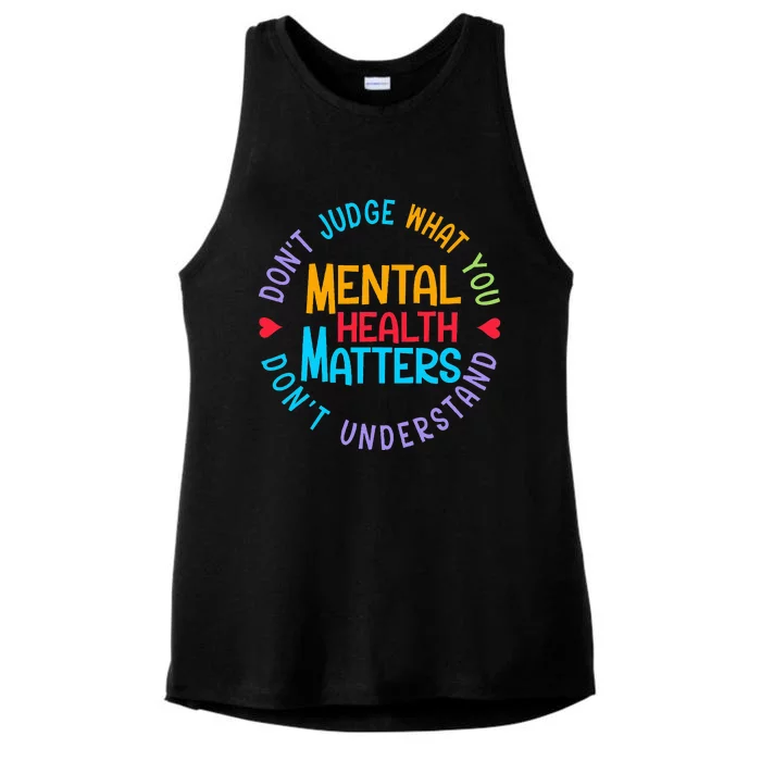 Mental Health Dont Judge You Dont Understand Aware Ladies Tri-Blend Wicking Tank