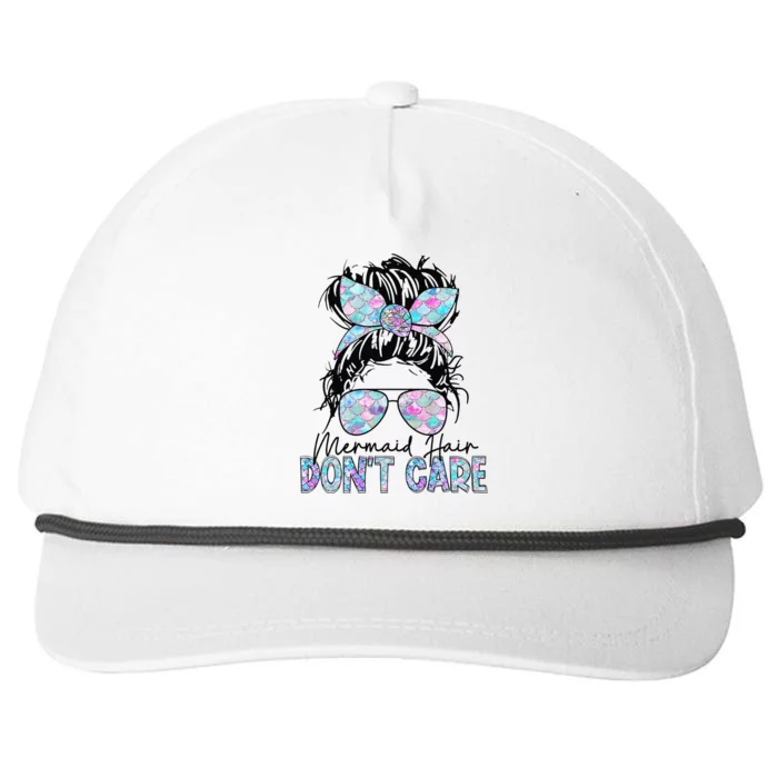 Mermaid Hair Don't Care Messy Bun Sunglasses Birthday Snapback Five-Panel Rope Hat