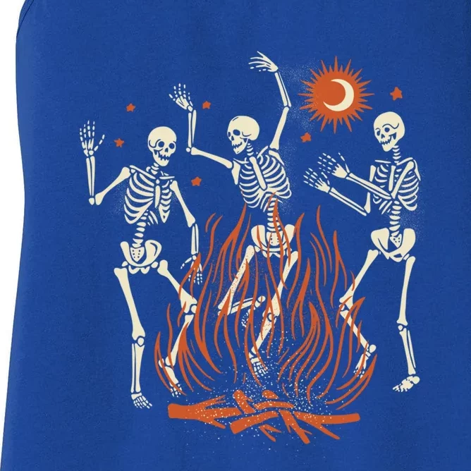 Mystical Halloween Dancing Skeletons Gift Women's Racerback Tank