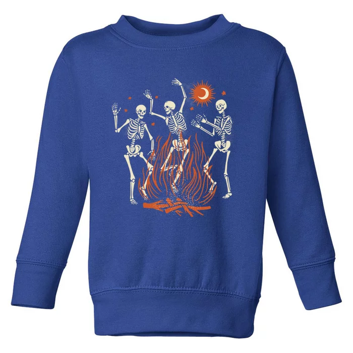 Mystical Halloween Dancing Skeletons Gift Toddler Sweatshirt