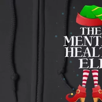 Mental Health Elf Funny Matching Pajama Group Christmas Xmas Full Zip Hoodie