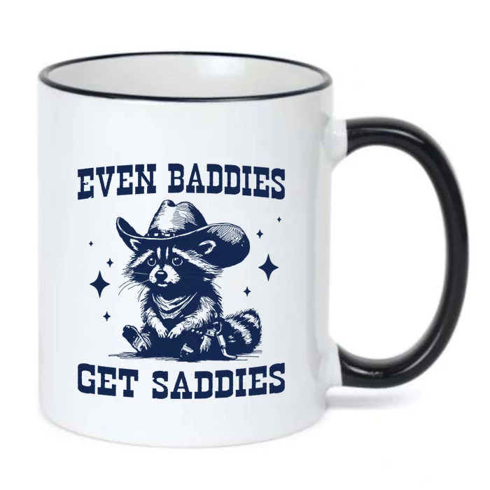 Mental Health Even Baddies Get Saddies Raccoon Black Color Changing Mug