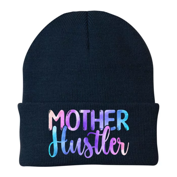 Mother Hustler Entrepreneur Mom Mother's Day Watercolor Knit Cap Winter Beanie